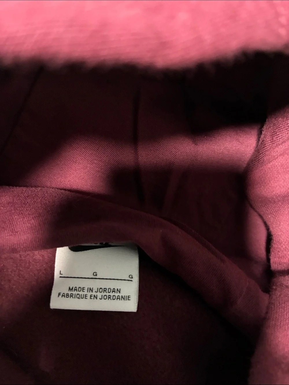 Nike Burgundy Hoodie with White Swoosh